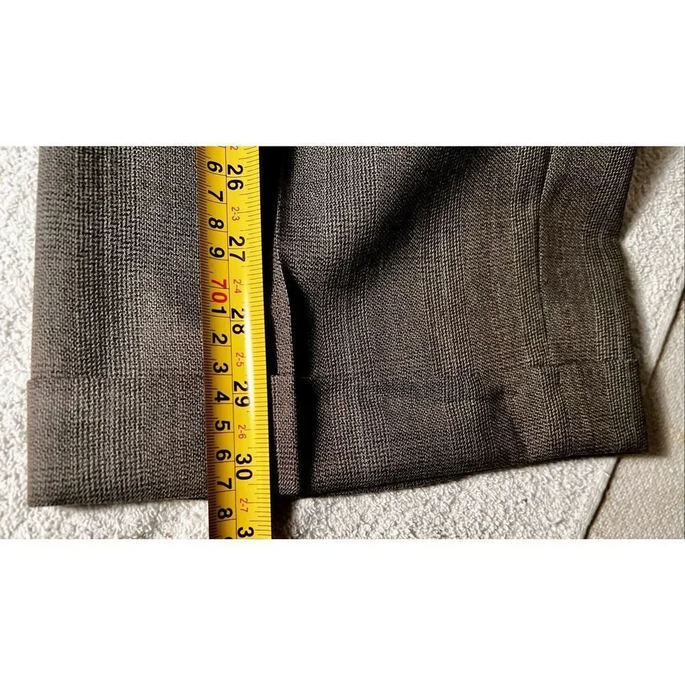 Haggar Black Label Gray Checked Wool Blend Suit Sz Jacket 44R 38/30Pants